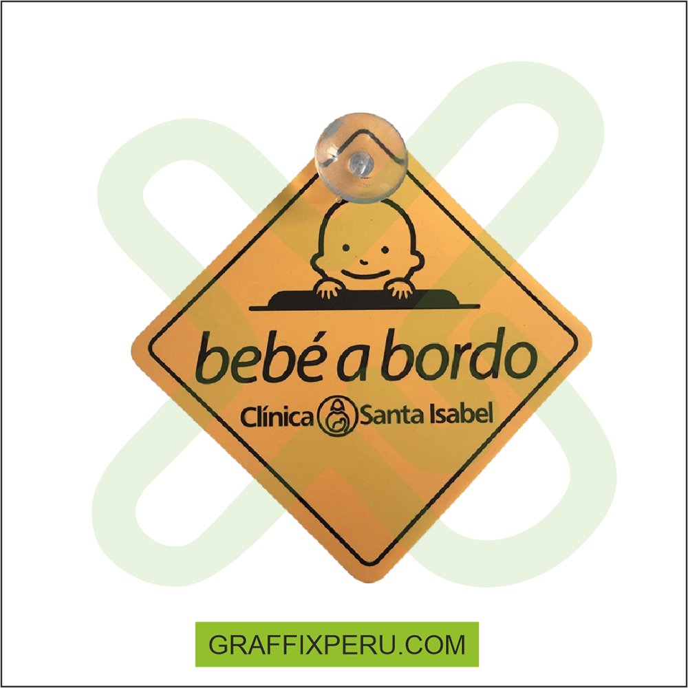 COLGANTE DE POLIESTIRENO BEBÉ A BORDO