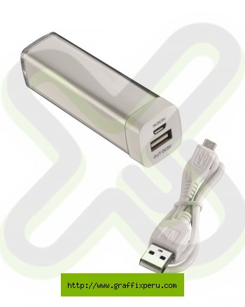 POWER BANK DE PLÁSTICO PUBICITARIO COLOR BLANCO