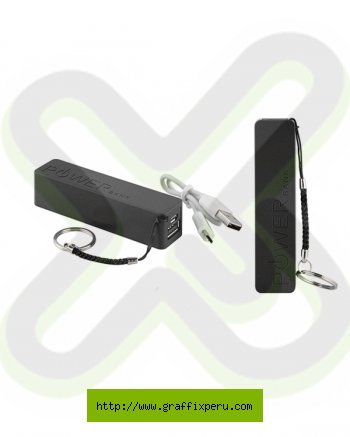 POWER BANK CON ARGOLLA PUBLICITARIO COLOR NEGRO