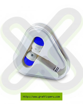 AUDÍFONO TRIANGULAR PUBLICITARIO AZUL