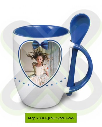 taza ceramica con cucharita