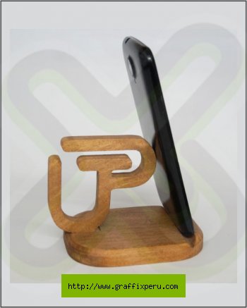 Porta Celular Personalizado de madera corporativo