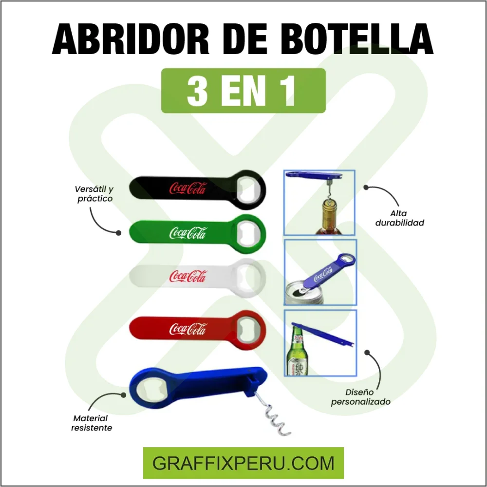 ABRIDOR DE BOTELLA 3 EN 1 - Vista alternativa