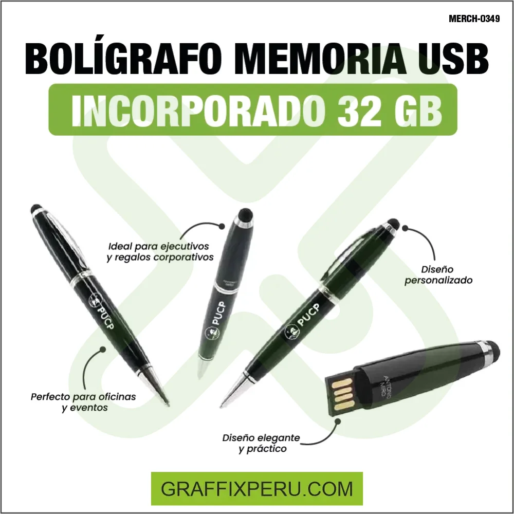 BOLIGRAFO CON MEMORIA USB INCORPORADO 2 32GB - Vista alternativa