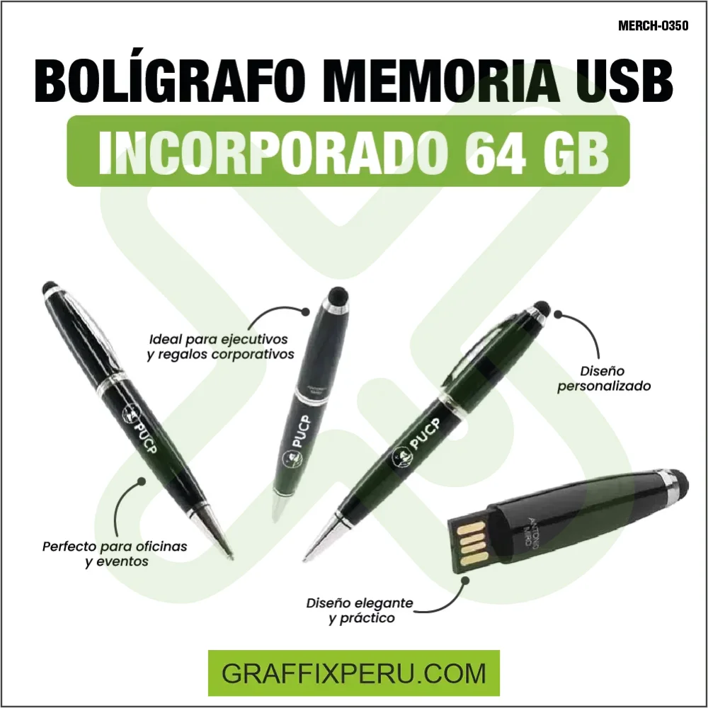 BOLIGRAFO CON MEMORIA USB INCORPORADO 2 64 GB - Vista alternativa