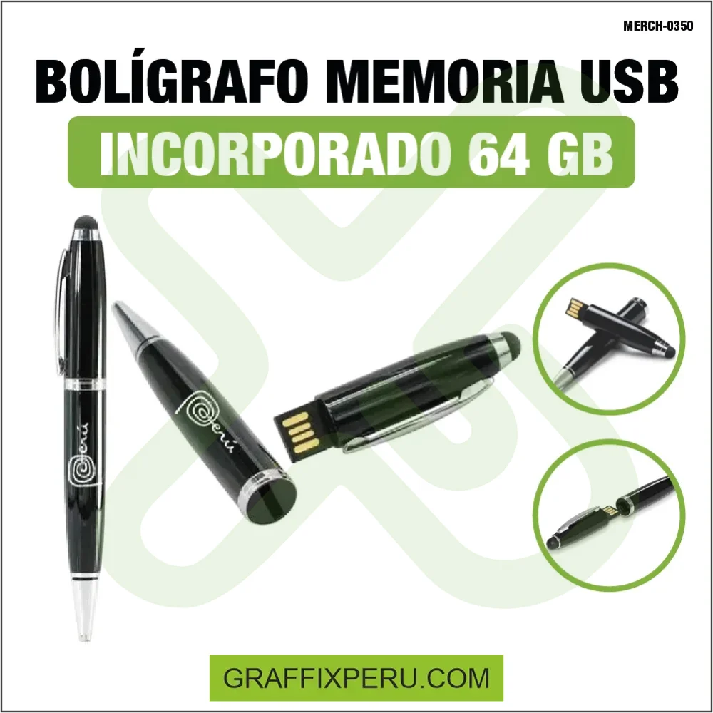 BOLIGRAFO CON MEMORIA USB INCORPORADO 2 64 GB