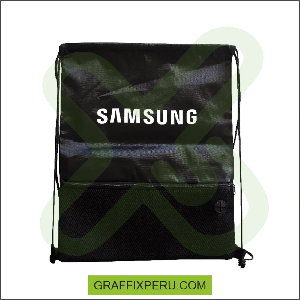 BOLSIMOCHILA AHORCADA DE NYLON CON BOLSILLO DE MALLA - Vista alternativa