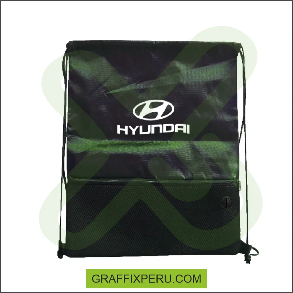 BOLSIMOCHILA AHORCADA DE NYLON CON BOLSILLO DE MALLA