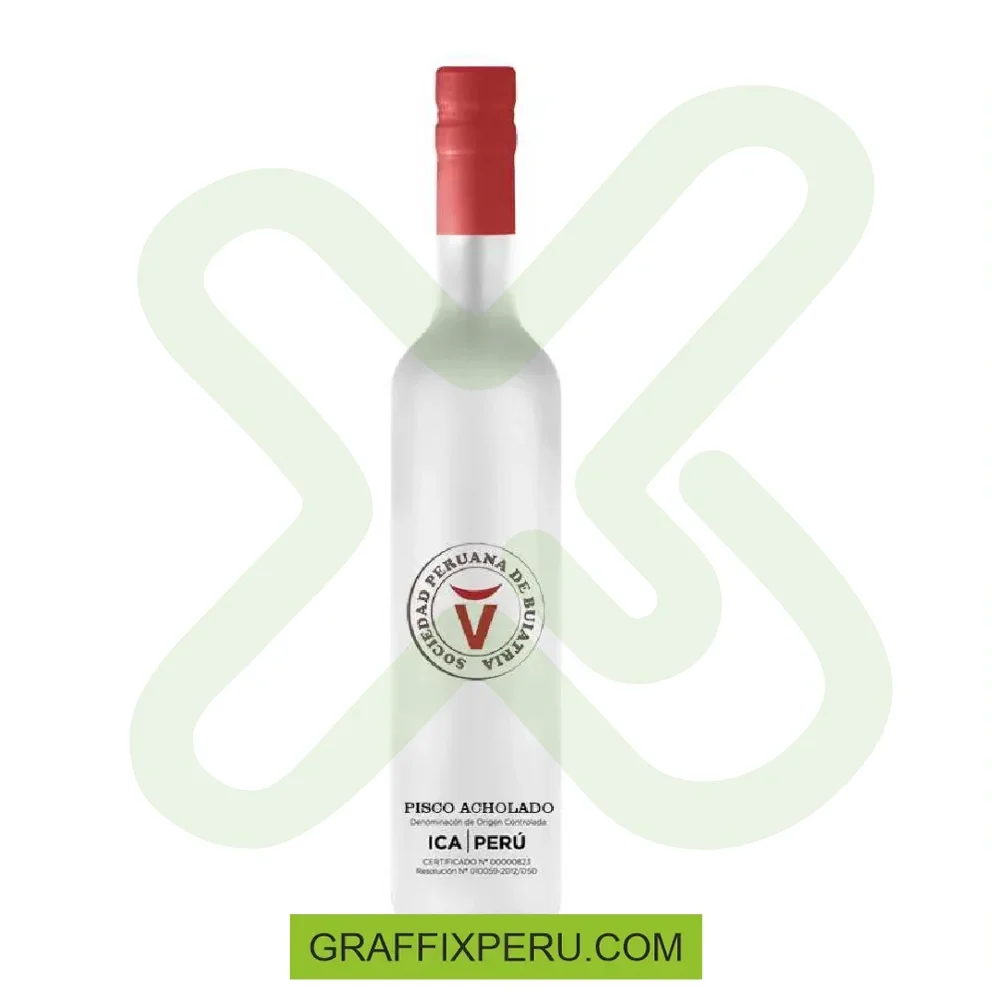 botella de pisco personalizada - Vista alternativa