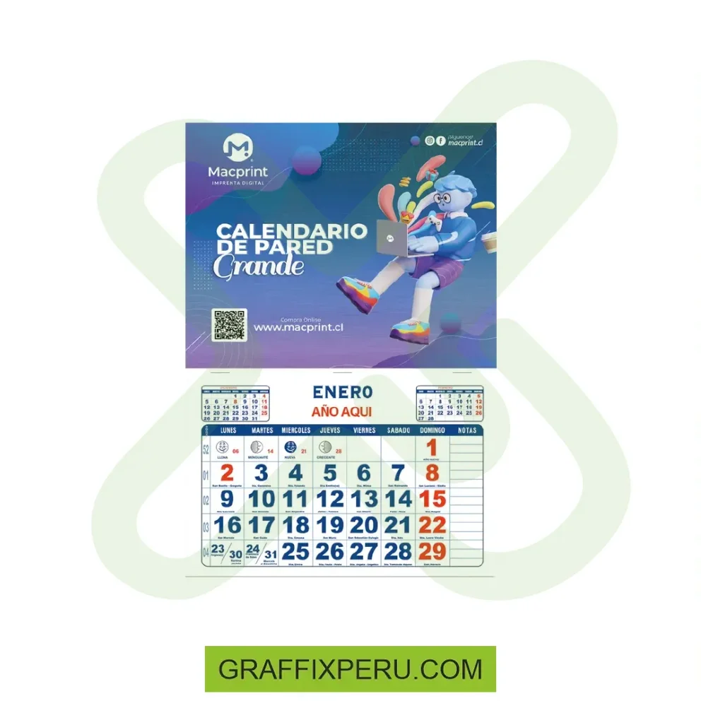 CALENDARIO DE PARED CORPORATIVO CON OJAL HERA