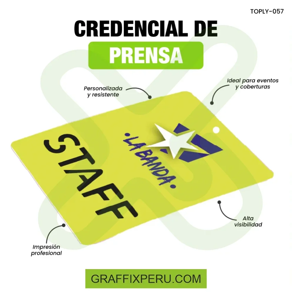 CREDENCIAL PVC TIPO PRENSA - Vista alternativa