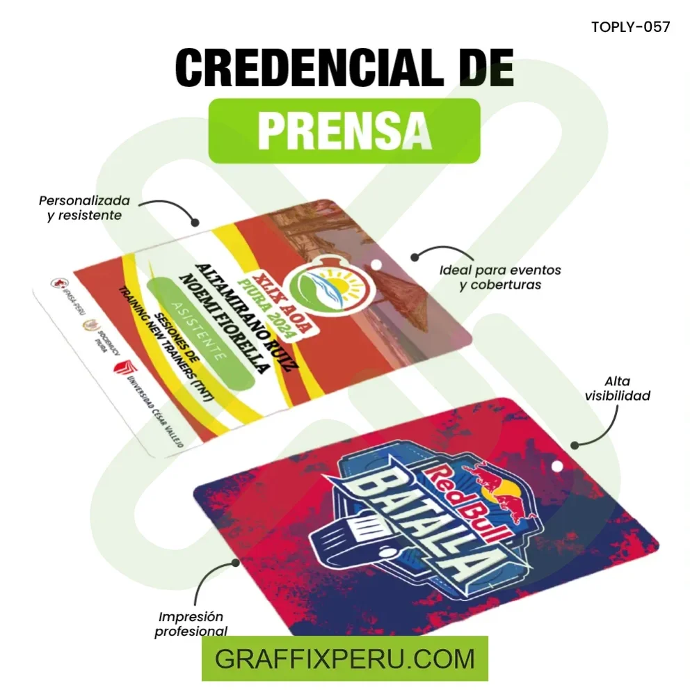 CREDENCIAL PVC TIPO PRENSA