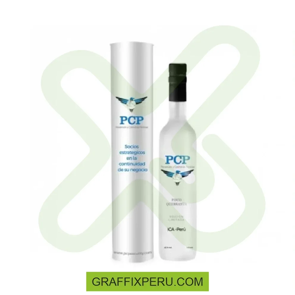 envase tubular con botella de pisco 500ml - Vista alternativa