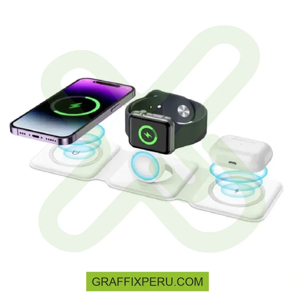 ESTACION DE CARGA INALAMBRICA 3 EN 1