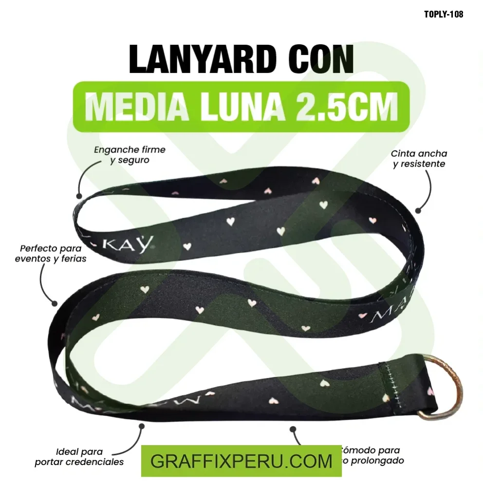 lanyard con media luna 2.5cm - Vista alternativa