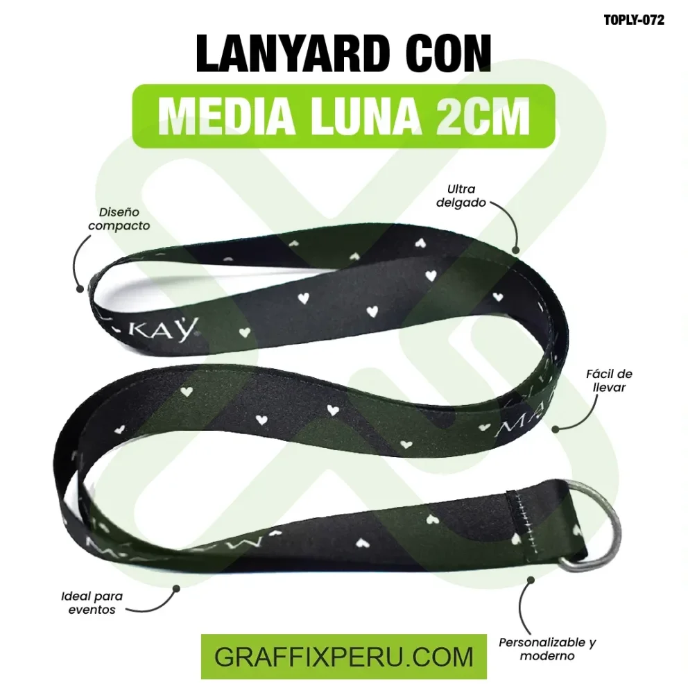 lanyard con media luna 2cm