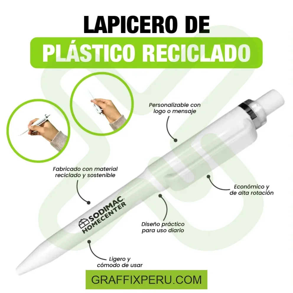 LAPICERO DE PLÁSTICO RECICLADO MODELO STANLEY