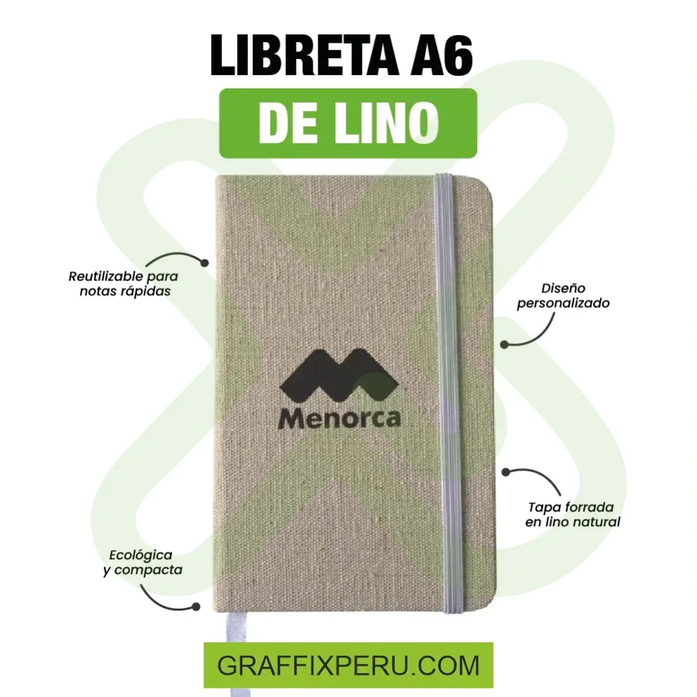 LIBRETA A6 DE LINO - Vista alternativa
