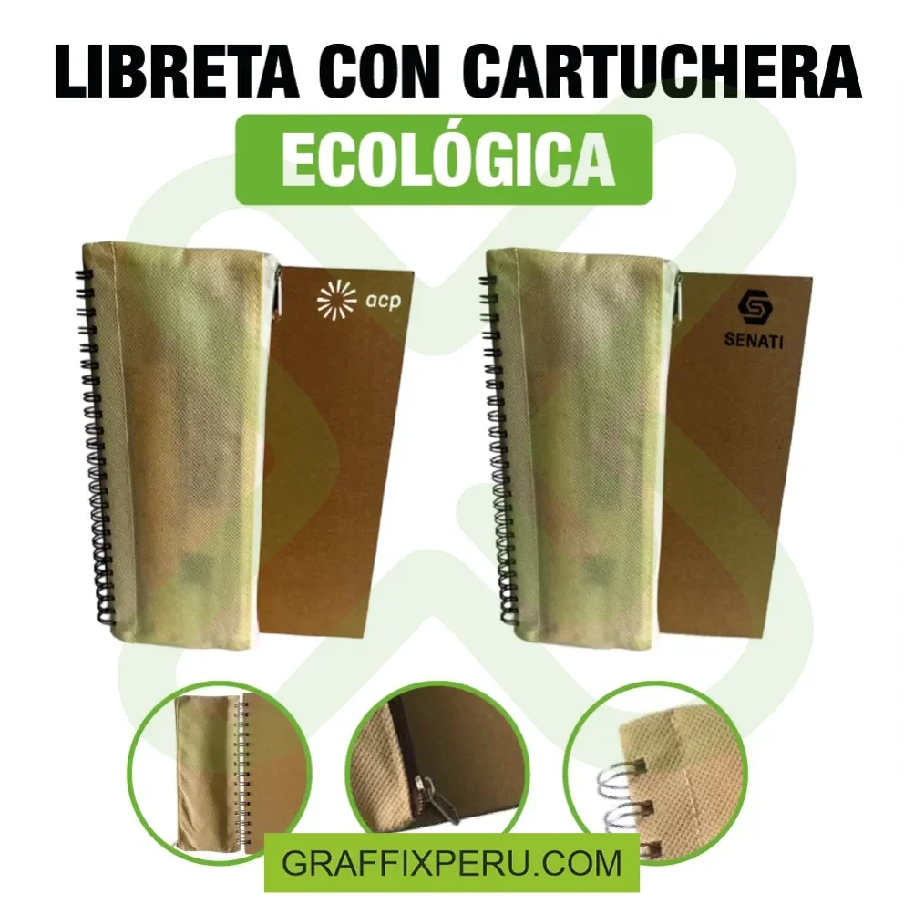 LIBRETA CON CARTUCHERA ECOLOGICA