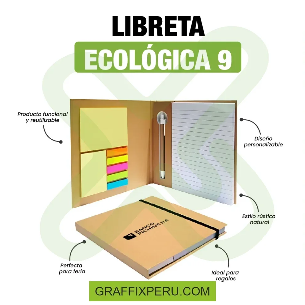 libreta con post-it - Vista alternativa