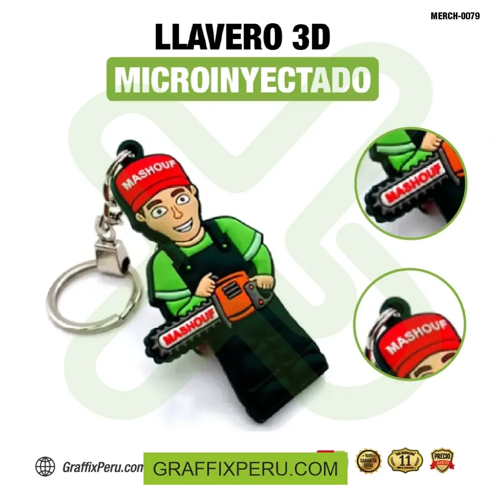 llavero de goma 3D una cara