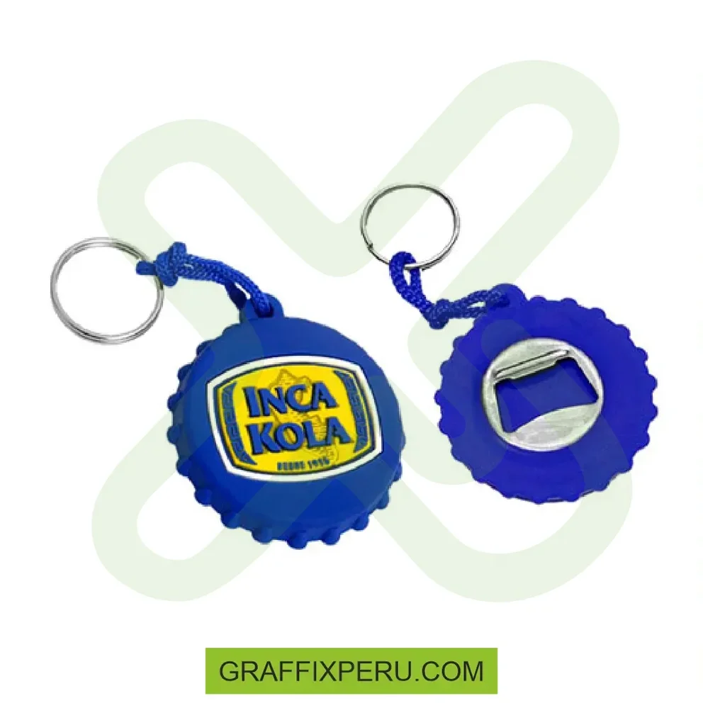 llavero de goma destapador
