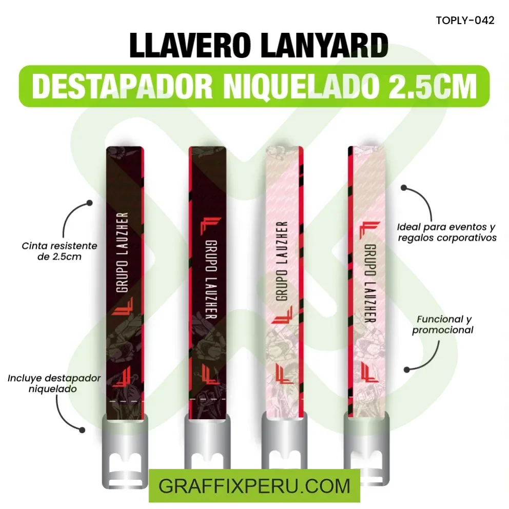 llavero lanyard con destapador 2.5cm - Vista alternativa