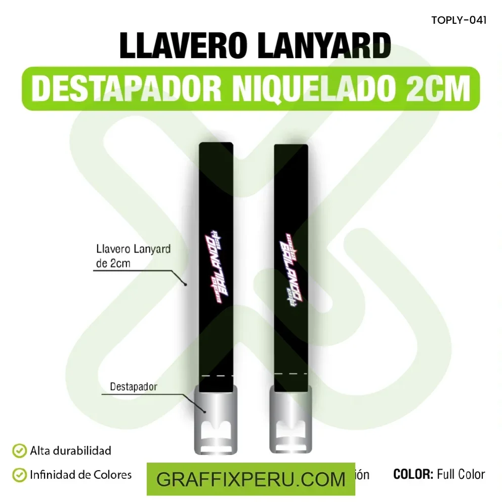 llavero lanyard con destapador 2cm - Vista alternativa
