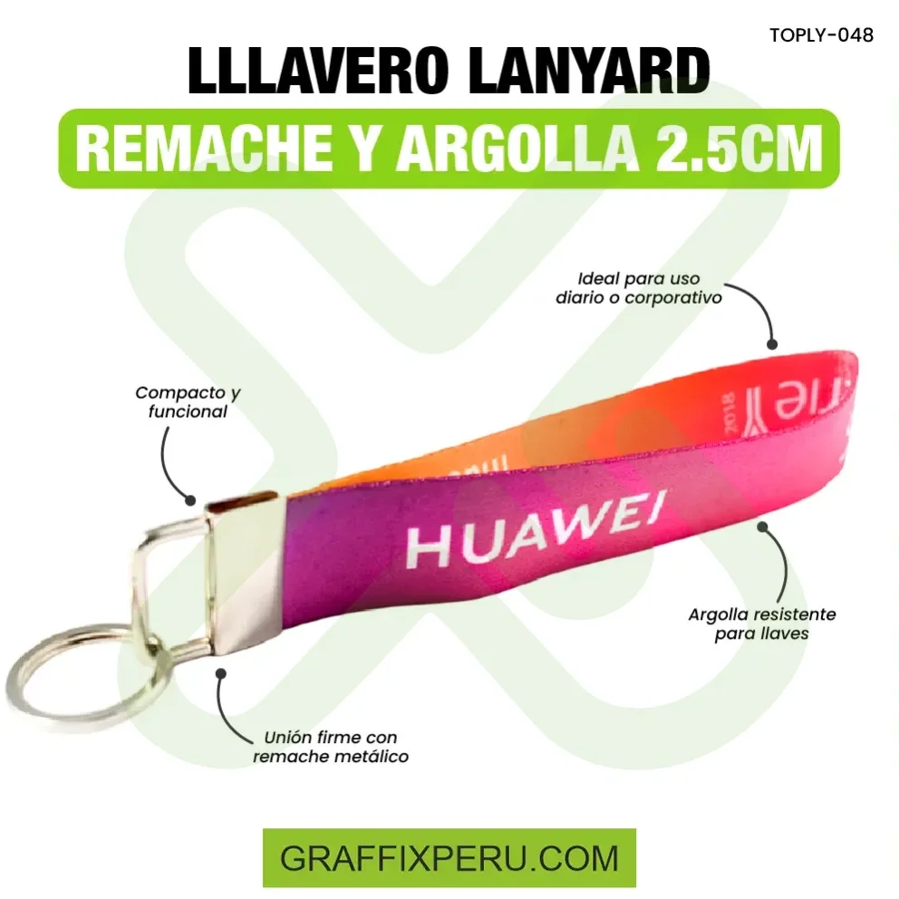 LLAVERO LANYARD REMACHE CON ARGOLLA 2.5 CM - Vista alternativa