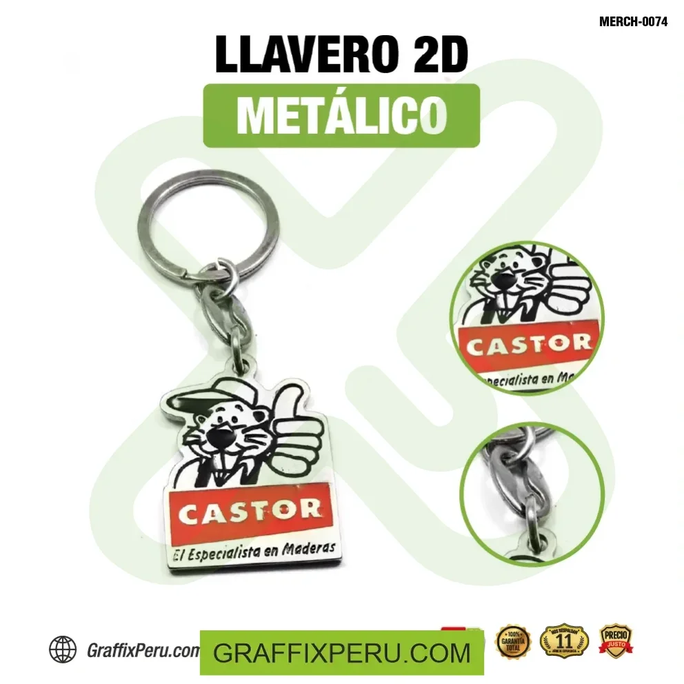 llavero metalico con resina