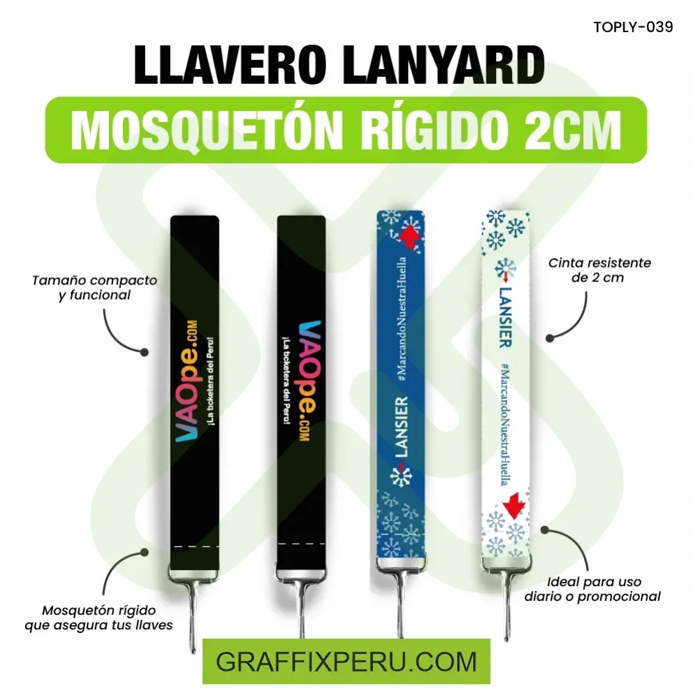 llavero lanyard con mosqueton rigido 2cm - Vista alternativa