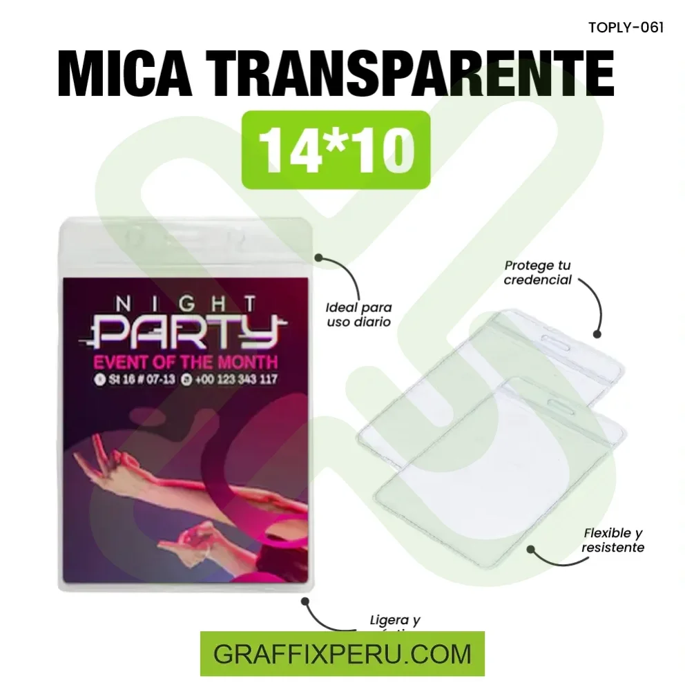 MICA TRANSPARENTE MEDIDA 14*10
