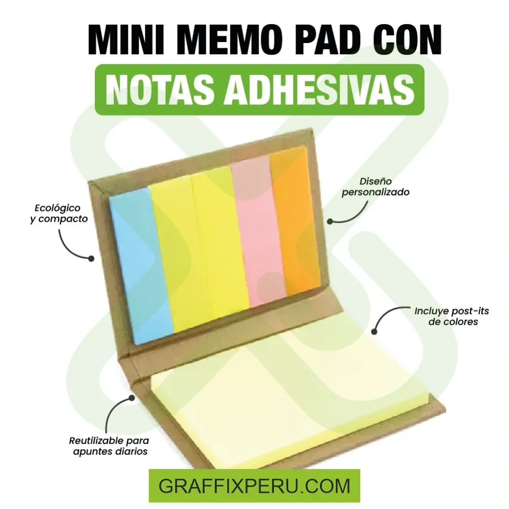 MINI MEMO PAD CON NOTAS ADHESIVAS - Vista alternativa
