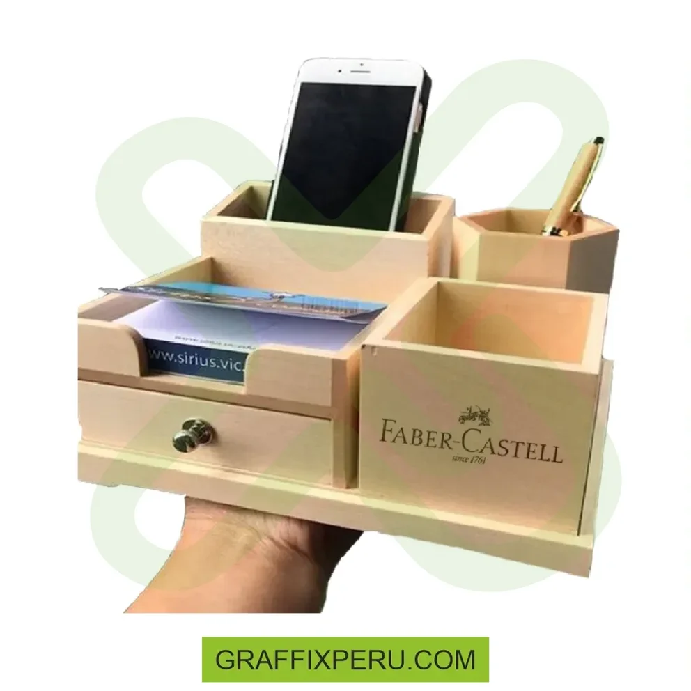 organizador de escritorio de madera