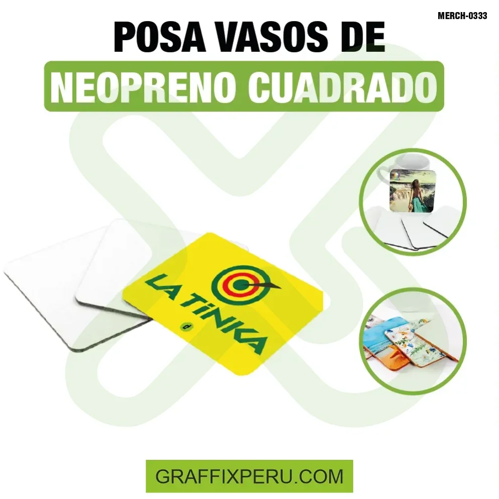 posavasos de neopreno cuadrado
