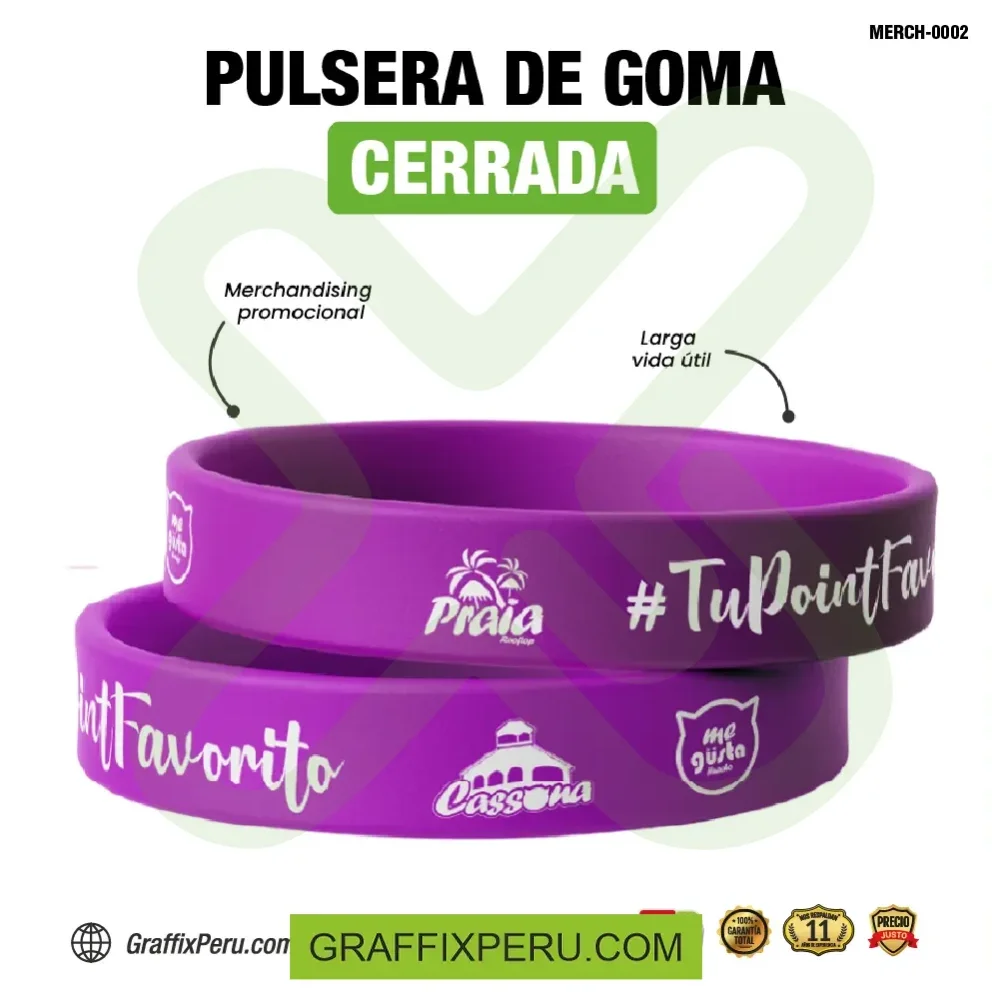 pulsera de goma impresión a un color