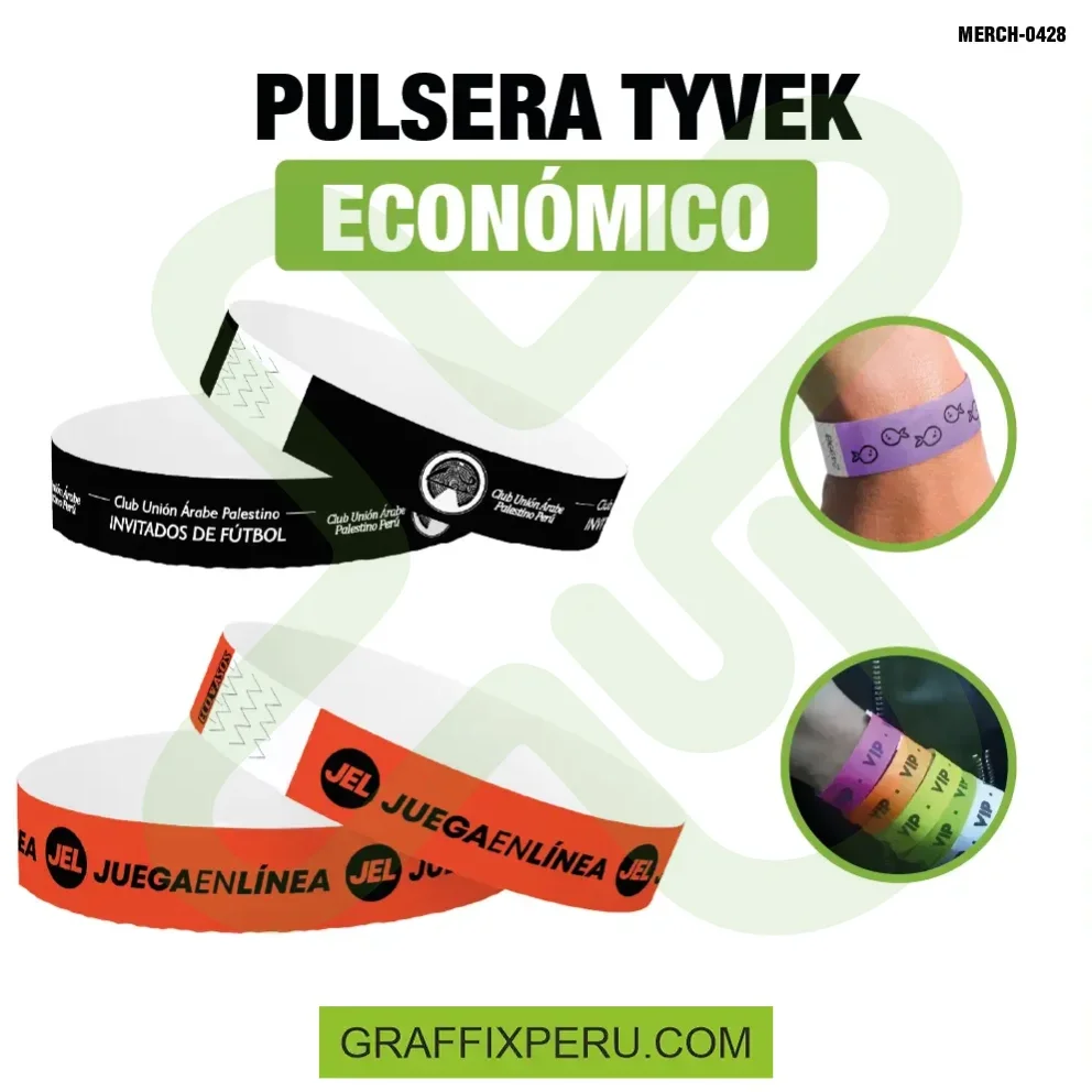 pulsera Tyvek economica - Vista alternativa