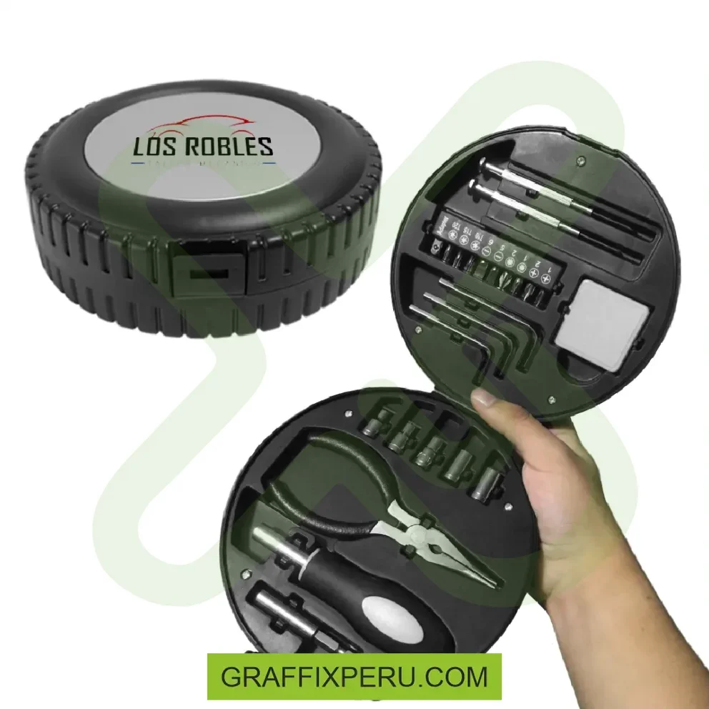 set de herramientas con logo personalizado
