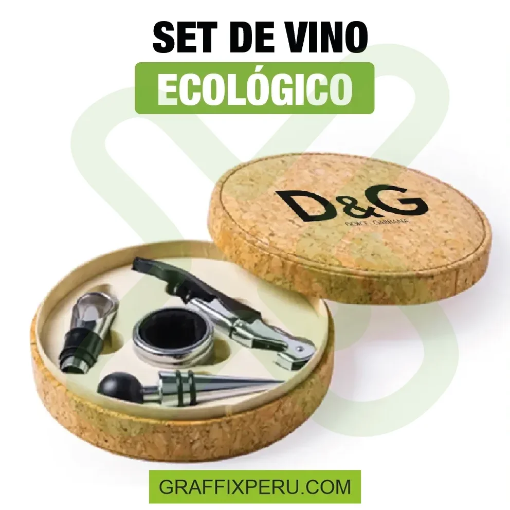 set de vino ecologico con logo - Vista alternativa