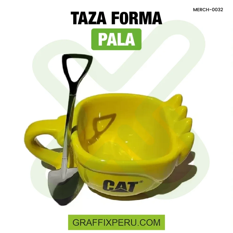 taza con forma de pala