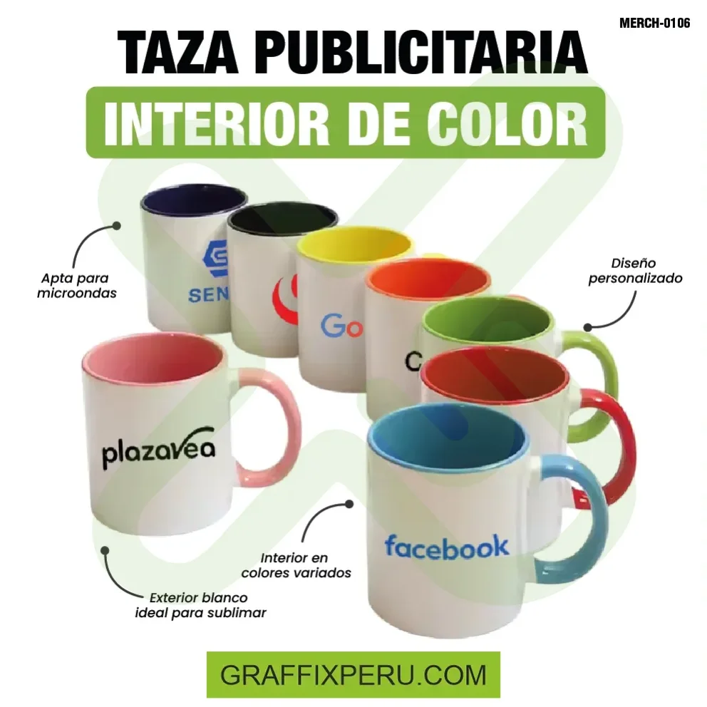taza publicitaria interior de color - Vista alternativa