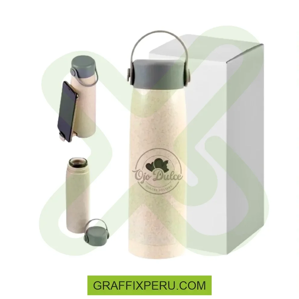 TOMATODO DE VIDRIO DE TRIGO CON PORTACELULAR - Vista alternativa