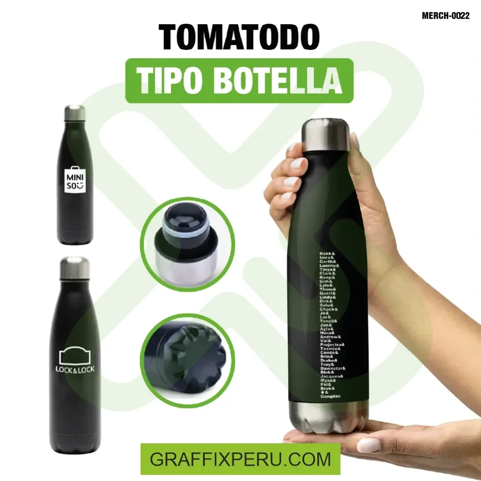 tomatodo metalico tipo botella 350ml