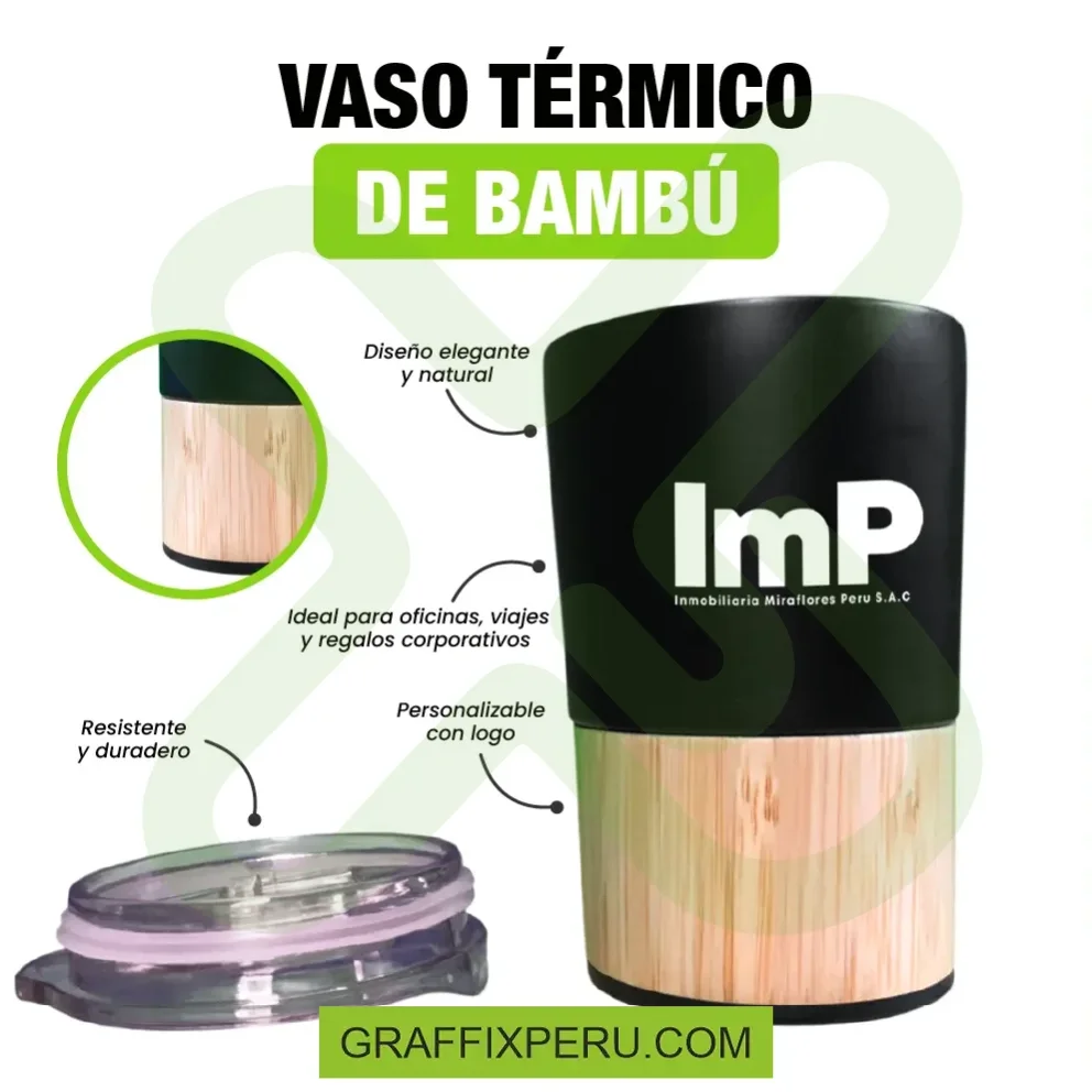 VASO TÉRMICO DE ACERO Y BAMBÚ