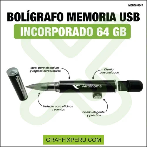 BOLIGRAFO CON MEMORIA USB INCORPORADO 64 GB - Foto 2