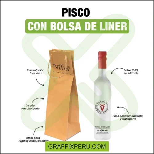 bolsa personalizada con pisco personalizado 500ml - Foto 3