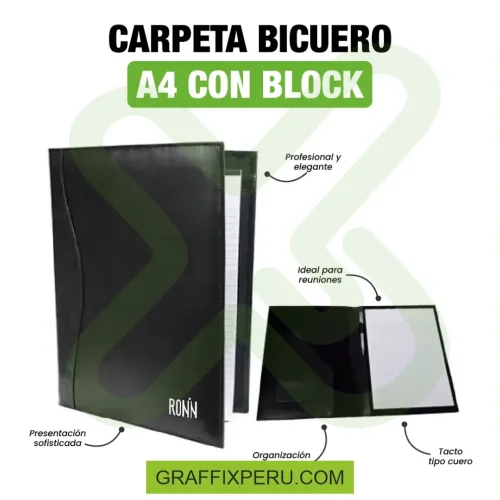 CARPETA BICUERO A4 CON BLOCK - Foto 3