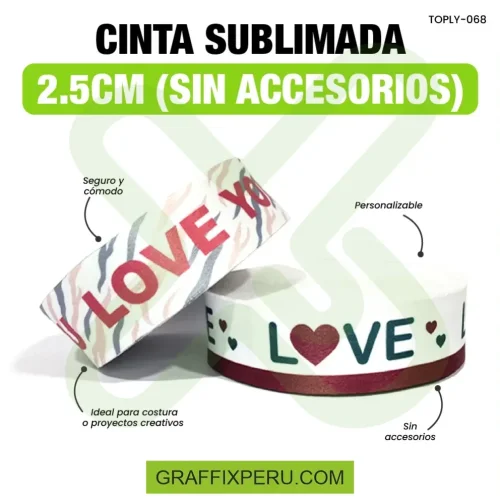 CINTA SUBLIMADA 2.5 CM (SIN ACCESORIOS) - Foto 2