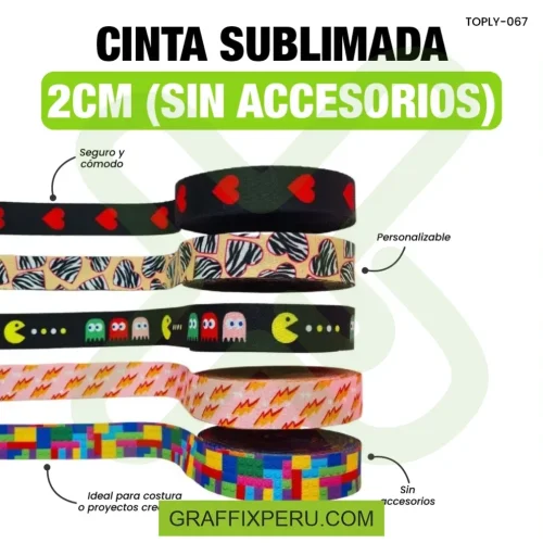 CINTA SUBLIMADA 2 CM (SIN ACCESORIOS) - Foto 1