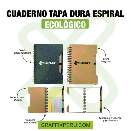 CUADERNO TAPA DURA ESPIRAL ECOLOGICO - Foto 2